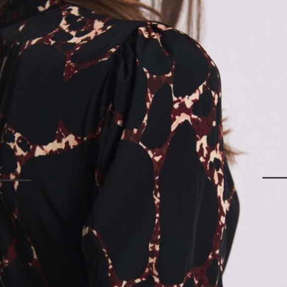 NWT ba&sh Megan Black Print Dress - Picture 2 of 8